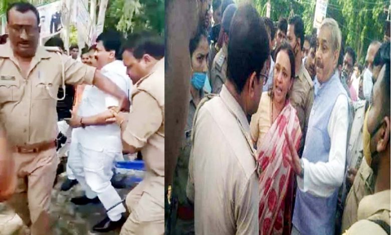 jp mp sangamlal gupta attacked in pratapgarh