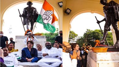 Photo of लखनऊ में गांधी प्रतिमा पर प्रियंका गाँधी का धरना प्रदर्शन, केंद्रीय मंत्री के इस्तीफे की मांग